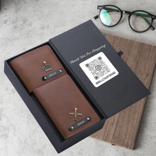 Load image into Gallery viewer, Classic Men’s Gift Set – Personalized Wallet & Passport Cover
