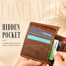 Load image into Gallery viewer, Hunter Genuine Leather RFID Protected Bifold Wallet for Men | 8 Card Slots, Flip ID Window & Coin Pocket (STYLE ID #24)