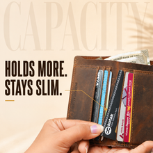 Load image into Gallery viewer, Hunter Genuine Leather Vertical Wallet for Men | Tall Wallet with 6 Card Slots & Cash Compartmentt (STYLE ID #25)