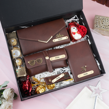 Load image into Gallery viewer, Celebrate in Style Handcrafted Leather Gift Set of Women for Wife / Girlfriend on Birthdays and Anniversary