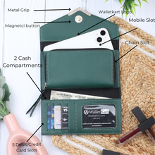 Load image into Gallery viewer, Special Gift for Wife/Girlfriend with name | Leather Women's Clutch with Matching Keychain