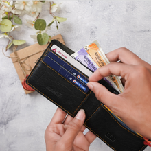 Load image into Gallery viewer, Personalized Handcrafted Name Engraved Wallet , Snaphook, Pen & H2GO Bottle | 4-in-1 Gift Combo – for Boyfriend Husband on Birthday & Anniversary (Style ID #17)