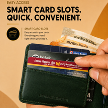 Load image into Gallery viewer, Genuine Leather Bi-Fold Wallet for Men | Multiple Card Slots | Spacious Cash Compartment | Quick Access Card Pocket | Secure Snap Button Closure