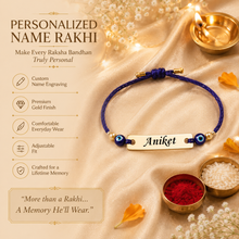 Load image into Gallery viewer, Personalized Evil Eye Rakhi with Custom Name | Raksha Bandhan Rakhi for Brother