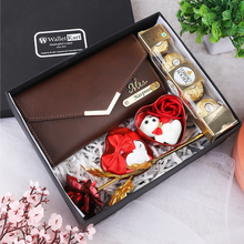 Load image into Gallery viewer, Custom Gift Box for Girlfriend | Engraved Leather Wallet for Her | Personalized Wallet Gift Set