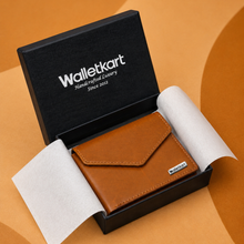 Load image into Gallery viewer, Genuine Leather Bi-Fold Wallet for Men | Multiple Card Slots | Spacious Cash Compartment | Quick Access Card Pocket | Secure Snap Button Closure