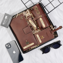 Load image into Gallery viewer, The Ultimate Travel Set – Personalized Travel Wallet, Luggage Tag, Keychain & Eyewear Cas
