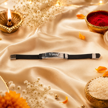 Load image into Gallery viewer, Personalized Bracelet Rakhi with Custom Name | Premium Raksha Bandhan Gift for Brother (8.0)