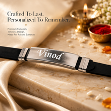 Load image into Gallery viewer, Personalized Bracelet Rakhi with Custom Name | Premium Raksha Bandhan Gift for Brother (8.0)