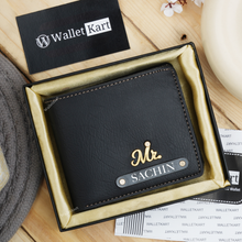Load image into Gallery viewer, Personalized Leather Wallet for Men | Custom Engraved Wallet with Name | Birthday & Anniversary Gift
