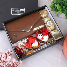 Load image into Gallery viewer, Custom Gift Box for Girlfriend | Engraved Leather Wallet for Her | Personalized Wallet Gift Set