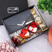 Load image into Gallery viewer, Custom Gift Box for Girlfriend | Engraved Leather Wallet for Her | Personalized Wallet Gift Set