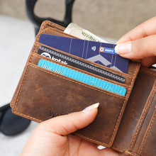 Load image into Gallery viewer, Hunter Genuine Leather RFID Protected Bifold Wallet for Men | 8 Card Slots, Flip ID Window & Coin Pocket (STYLE ID #24)