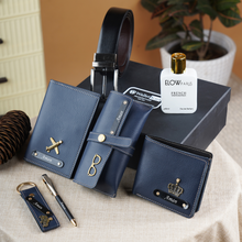 Load image into Gallery viewer, Deluxe Customized Men’s Hamper – Wallet, keychain, Eyewear Cas, Pen, Belt and Perfume