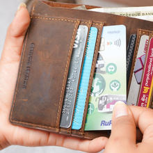 Load image into Gallery viewer, Hunter Leather Vertical Wallet for Men | Genuine Leather Tall Bifold Wallet with Multiple Card Slots & Cash Compartment