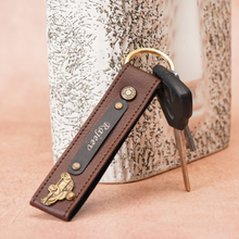 Load image into Gallery viewer, Personalized Leather Name Keychain For Men/Women