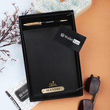 Load image into Gallery viewer, Personalized Diary with Golden Flake Pen Combo Gift Set for Corporates