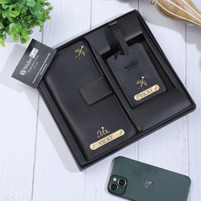 Load image into Gallery viewer, Personalized Travel Wallet and luggage tag with Name & Charm