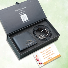 Load image into Gallery viewer, Personalised Leather Wallet & Belt Combo for Men with Name Engraving | Perfect Birthday Gift for Him