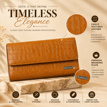 Load image into Gallery viewer, Textured Pattern Clutch for Women | 8 Card Slots | ID Window | Zipper Pocket | Spacious Cash Compartments | Secure Snap Closure STYLE ID#55