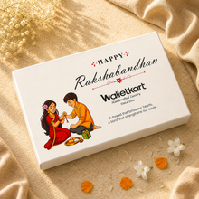 Load image into Gallery viewer, Personalized Croco Texture Leather Wallet with Personalized Rakhi Gift Set | Premium Gift Box with Roli & Chawal | Raksha Bandhan Gift for Brother