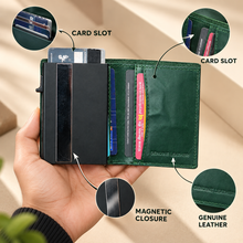 Load image into Gallery viewer, VALENTE Men's Genuine Leather RFID Blocking Bi-Fold Wallet – 6 Pop-Up Cards, 3 Card Slots, 1 ID Window, Magnetic Closure (STYLE ID#44)