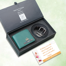 Load image into Gallery viewer, Personalised Leather Wallet & Belt Combo for Men with Name Engraving | Perfect Birthday Gift for Him