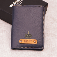 Load image into Gallery viewer, Personalised Bifold Card Holder Wallet with Name & Charm for Men & Women (STYLE ID#46)