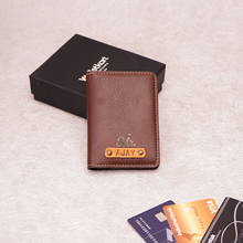 Load image into Gallery viewer, Personalized Travel Card Holder with Name & Charm for Men/Women