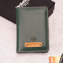 Load image into Gallery viewer, Personalised Bifold Card Holder Wallet with Name & Charm for Men & Women (STYLE ID#46)