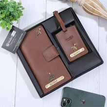 Load image into Gallery viewer, Personalized Travel Wallet and luggage tag with Name & Charm