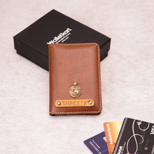 Load image into Gallery viewer, Personalized Travel Card Holder with Name & Charm for Men/Women