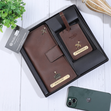 Load image into Gallery viewer, Personalized Travel Wallet and luggage tag with Name & Charm