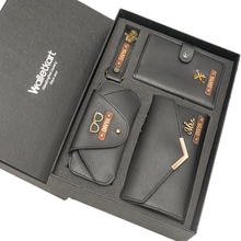 Load image into Gallery viewer, Personalised 4-in-1 Gift Set for Women's Clutch with charm, Keychain, Passport Holder & Eyewear Case