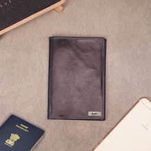 Load image into Gallery viewer, Personalized Genuine Leather Passport Cover with Name & Charm