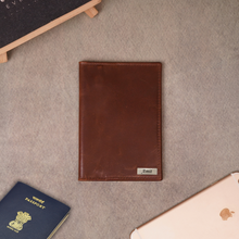 Load image into Gallery viewer, Personalized Genuine Leather Passport Cover with Name & Charm