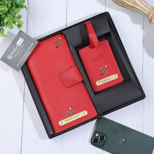 Load image into Gallery viewer, Personalized Travel Wallet and luggage tag with Name & Charm