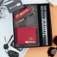 Load image into Gallery viewer, Personalized Men's Wallet, KeyChain, Pen, With Temperature Bottle