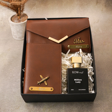 Load image into Gallery viewer, Luxury Custom 3-in-1 Leather Gift Set for Women | Thoughtful Anniversary Gift for Wife