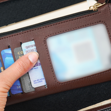 Load image into Gallery viewer, Personalized Clutch Wallet for Women | Custom Name & Charm | Ladies Long Purse with 8 Card Slots, ID Window, Mobile Pocket, Zipper Pocket & Cash Compartments | Gift for Her
