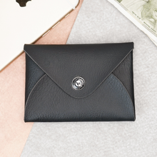 Load image into Gallery viewer, Vegan Leather Slim Travel Card Holder for Men & Women – 6 Card Slots, Button Closure, Ultra-Thin (STYLE ID#39)
