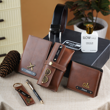 Load image into Gallery viewer, Deluxe Customized Men’s Hamper – Wallet, keychain, Eyewear Cas, Pen, Belt and Perfume