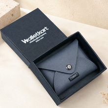 Load image into Gallery viewer, Personalised Mini Wallet for Men & Women with Custom Name | Compact Cash, Coin & Card Holder | Vegan Leather Pocket Wallet with Snap Closure
