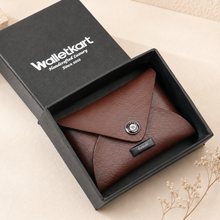 Load image into Gallery viewer, Personalised Mini Wallet for Men & Women with Custom Name | Compact Cash, Coin & Card Holder | Vegan Leather Pocket Wallet with Snap Closure