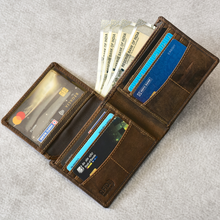 Load image into Gallery viewer, Personalized Genuine Leather Name Men's Wallet Metal Keychain Belt Pen Diary Perfume and H2GO Bottle | (STYLE ID #22)