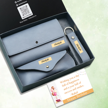 Load image into Gallery viewer, Customized Birthday Gift Set for Women | Personalized Clutch, Keychain & Eyewear Case Combo | Premium Gift for Her