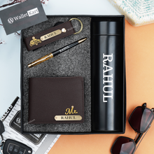 Load image into Gallery viewer, Personalized Men's Wallet, KeyChain, Pen, With Temperature Bottle