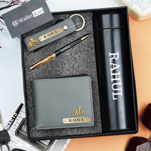 Load image into Gallery viewer, Personalized Men's Wallet, KeyChain, Pen, With Temperature Bottle