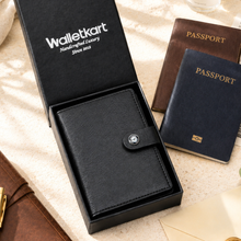 Load image into Gallery viewer, Passport Holder for Men & Women | Travel Wallet with Card Slots, ID Window & Cash Pocket | Secure Snap Closure | Passport Cover for Travel & Documents STYLE ID#57