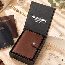 Load image into Gallery viewer, Passport Holder for Men & Women | Travel Wallet with Card Slots, ID Window & Cash Pocket | Secure Snap Closure | Passport Cover for Travel & Documents STYLE ID#57